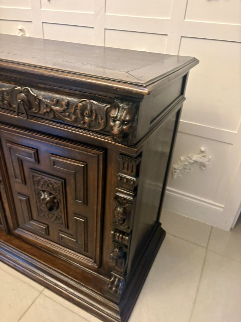 Impressive Quality Antique Carved Oak Sideboard
